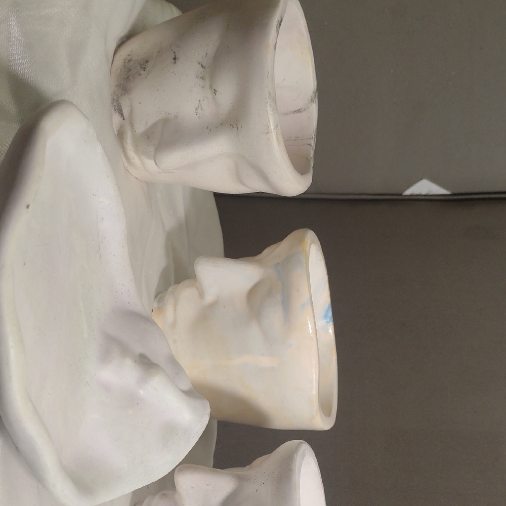 Unique White Ceramic Face Mugs
